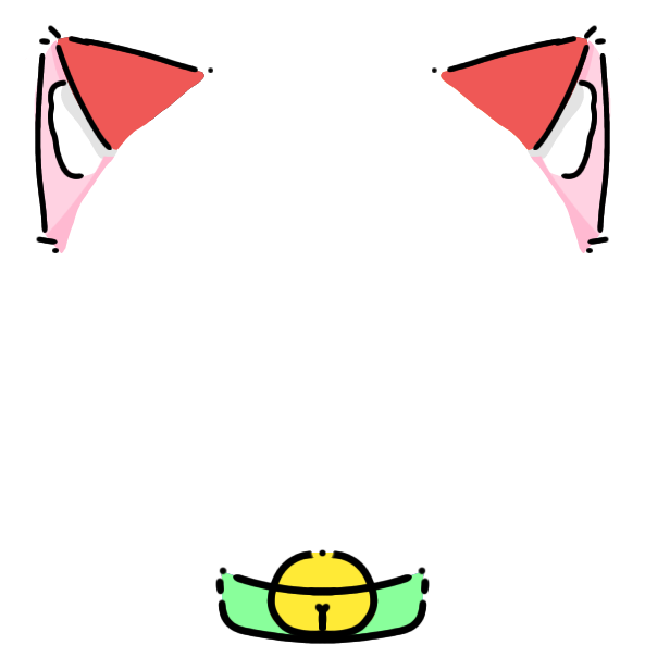 green collar red cat ears Decoration